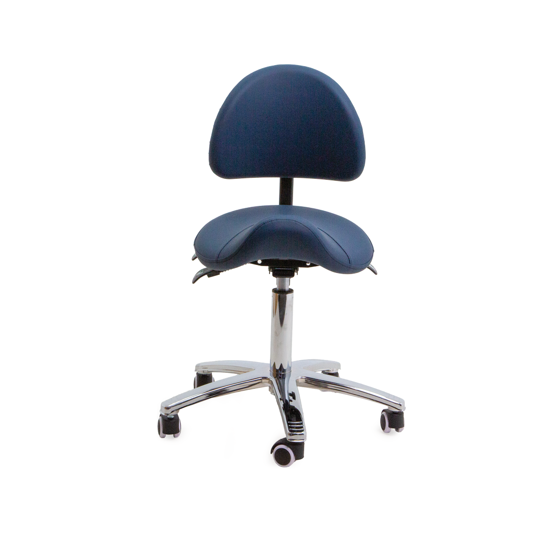 Adjustable Saddle Stool with Backrest | Ergonomic Comfort for Healthcare & Professionals