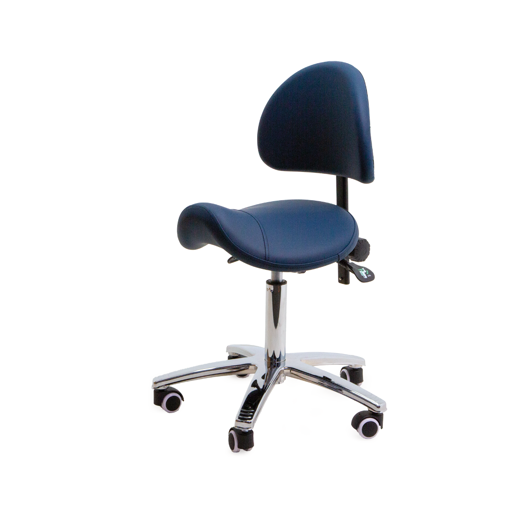 Adjustable Saddle Stool with Backrest | Ergonomic Comfort for Healthcare & Professionals