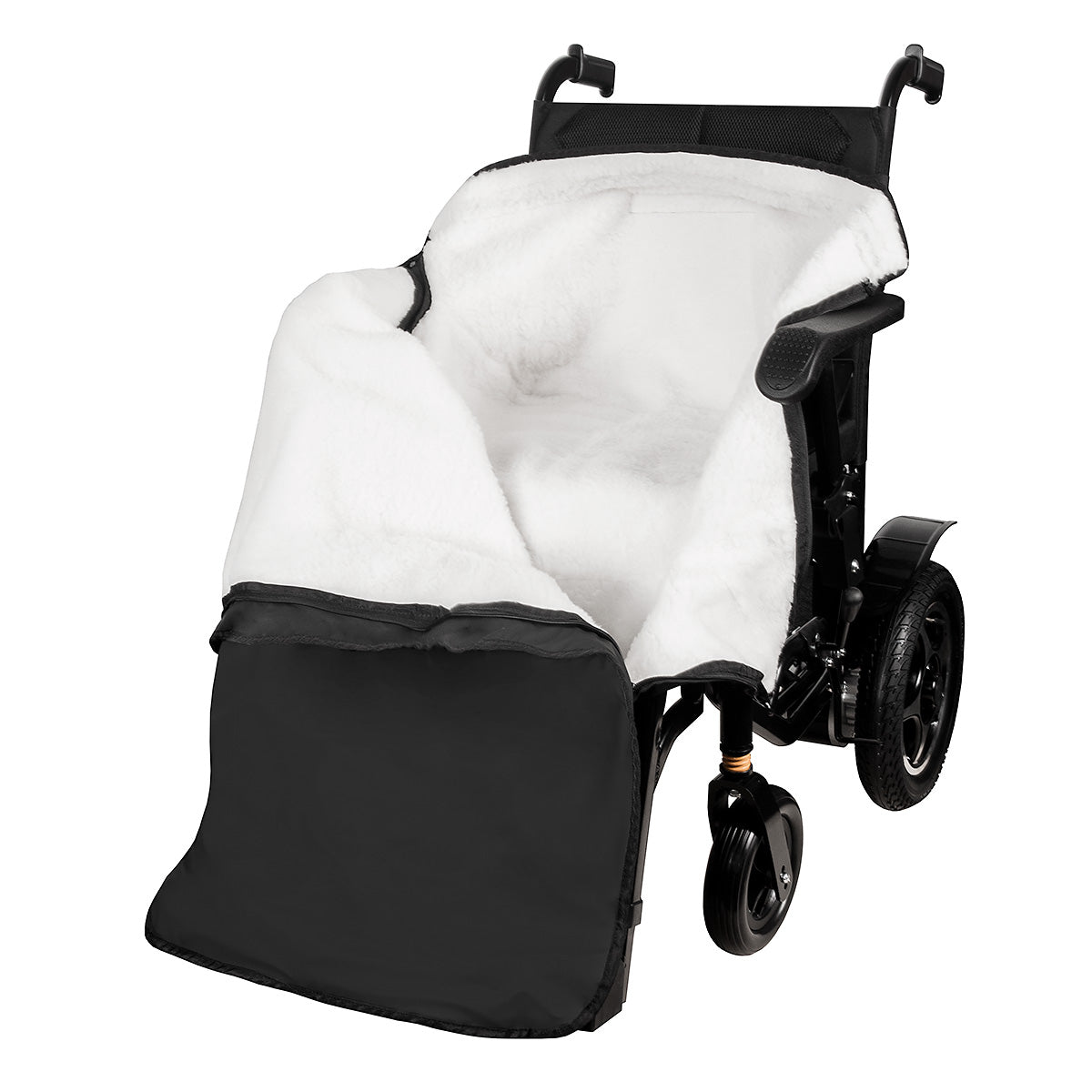 Wheelchair Thermal Poncho with Hood - Fleece-Lined Winter Leg and Body Warmer