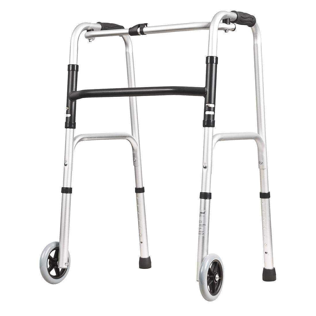 Deluxe Zimmer Folding Walking Frame - Lightweight Aluminium Mobility Aid with Padded Seat and Backrest