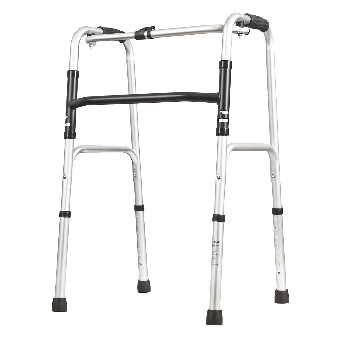 Deluxe Zimmer Folding Walking Frame - Lightweight Aluminium Mobility Aid with Padded Seat and Backrest