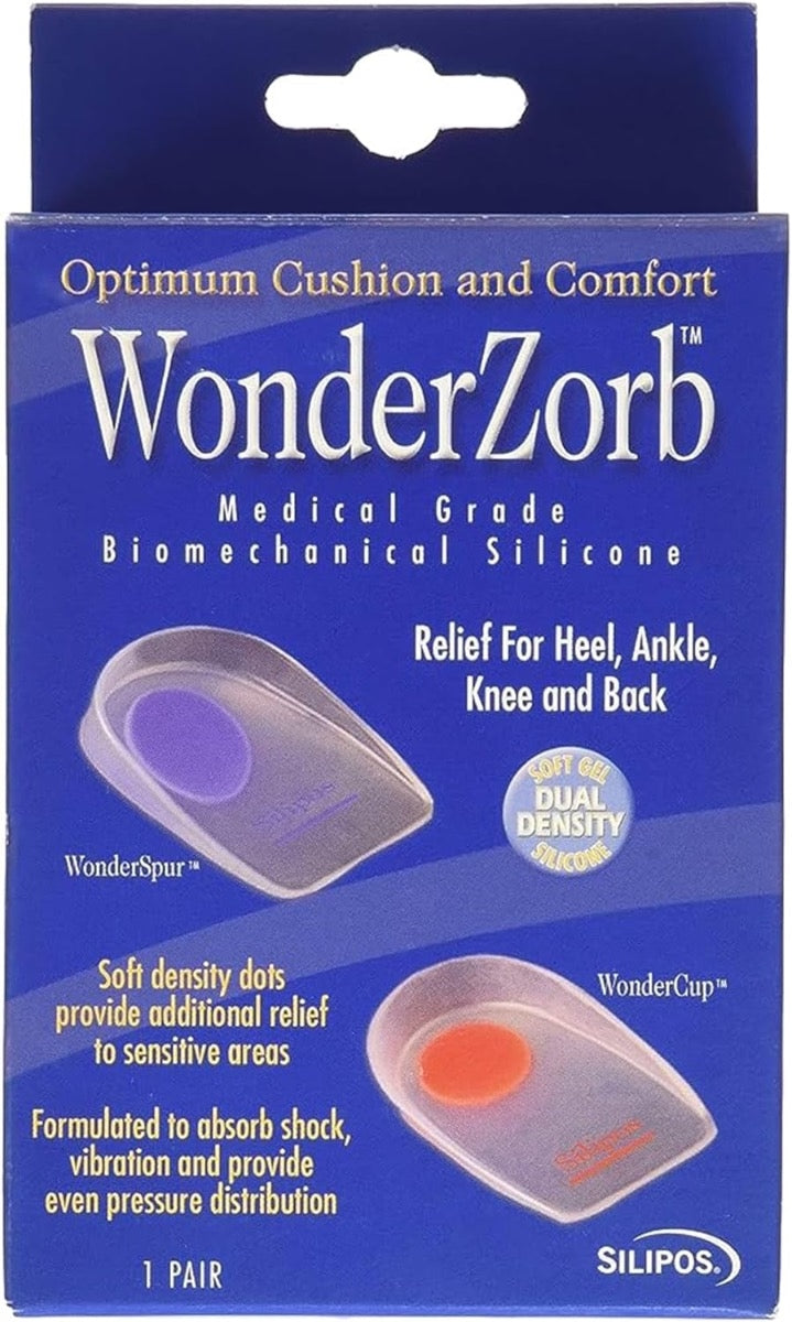 Silipos Wondercup (Red) - Dual Density Silicone Heel Cup for Heel Pain Relief