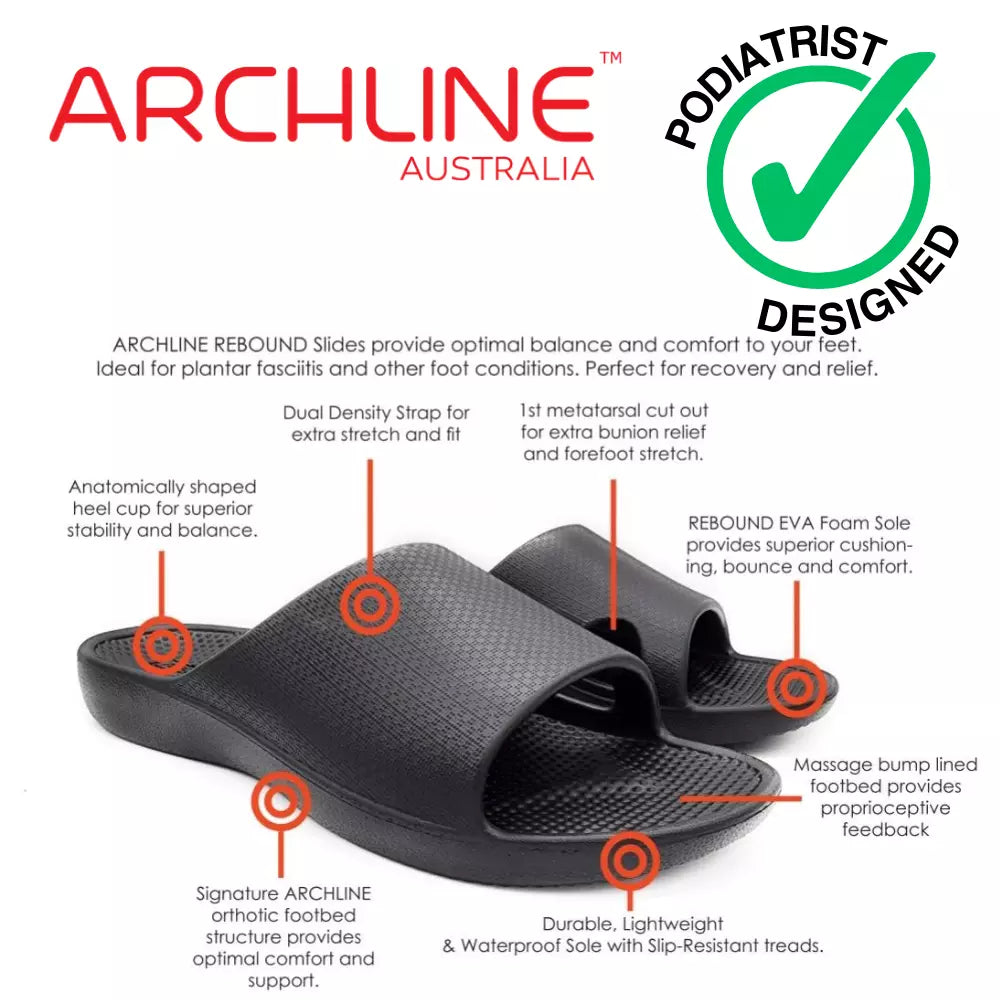 Archline Rebound Orthotic Slides - Grey