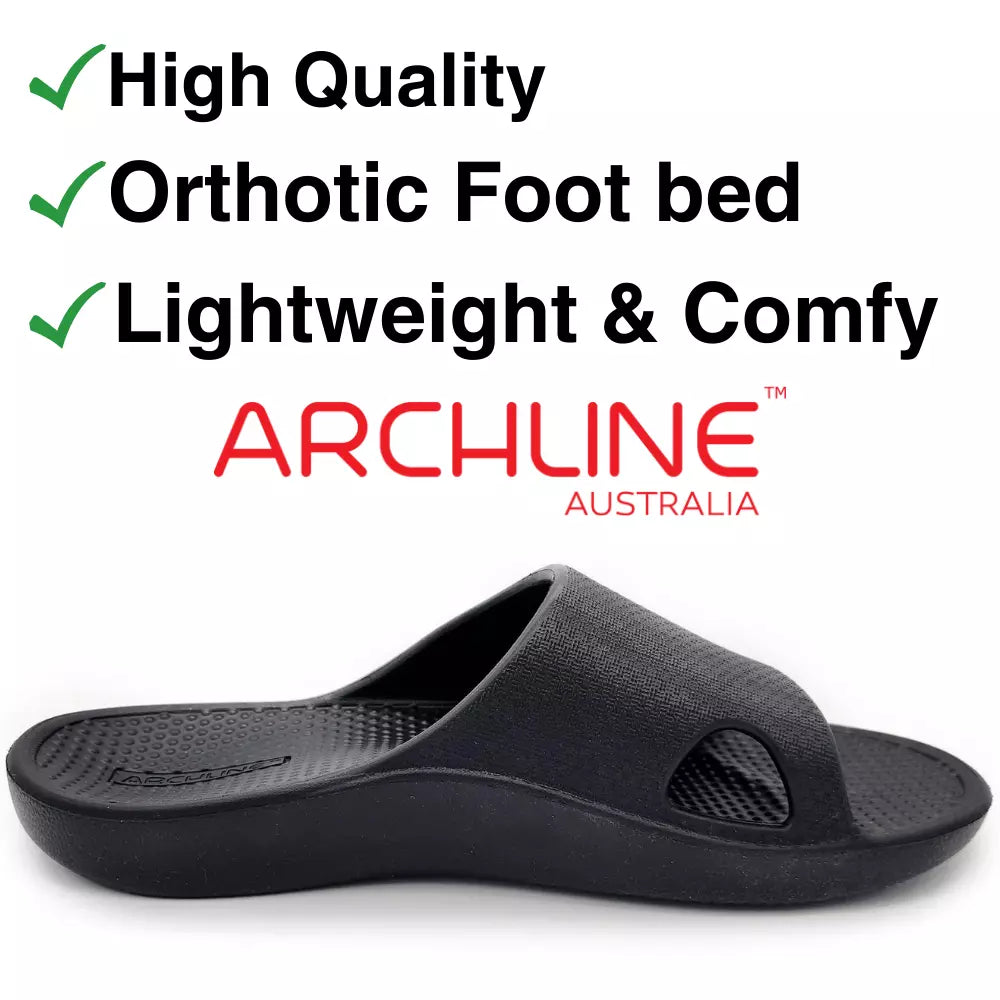 Archline Rebound Orthotic Slides - Black