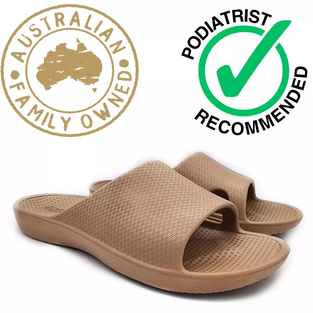 Archline Rebound Orthotic Slides - Beige / Putty