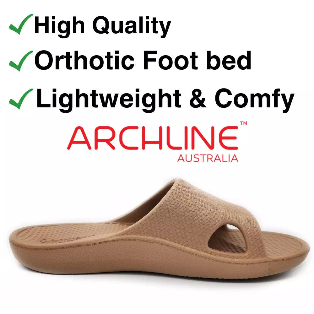 Archline Rebound Orthotic Slides - Beige / Putty