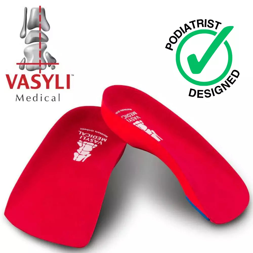Vasyli 3/4 Length Orthotics Red (High Density)