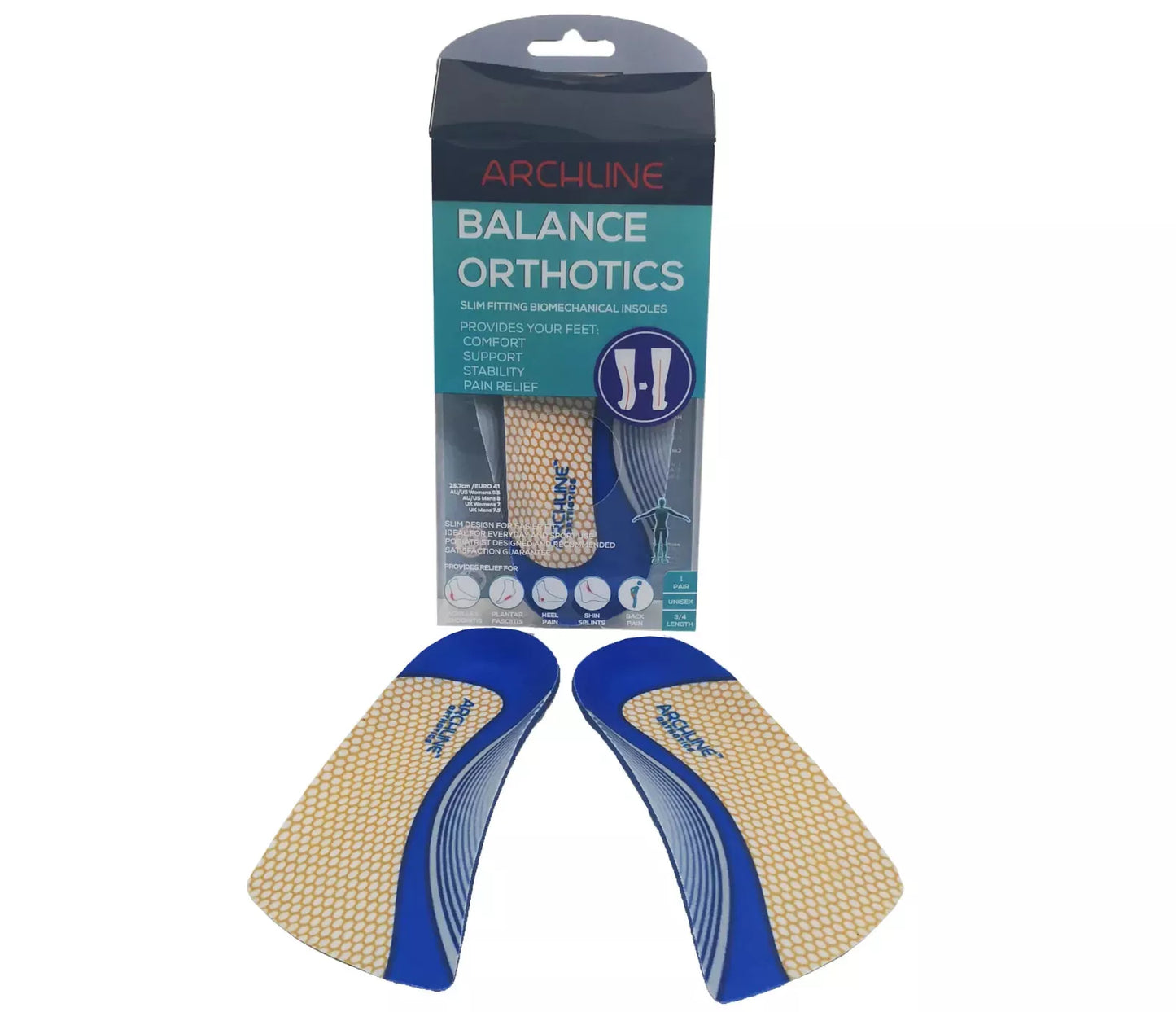 Archline 3/4 Slim Orthotics - Balance Footbed