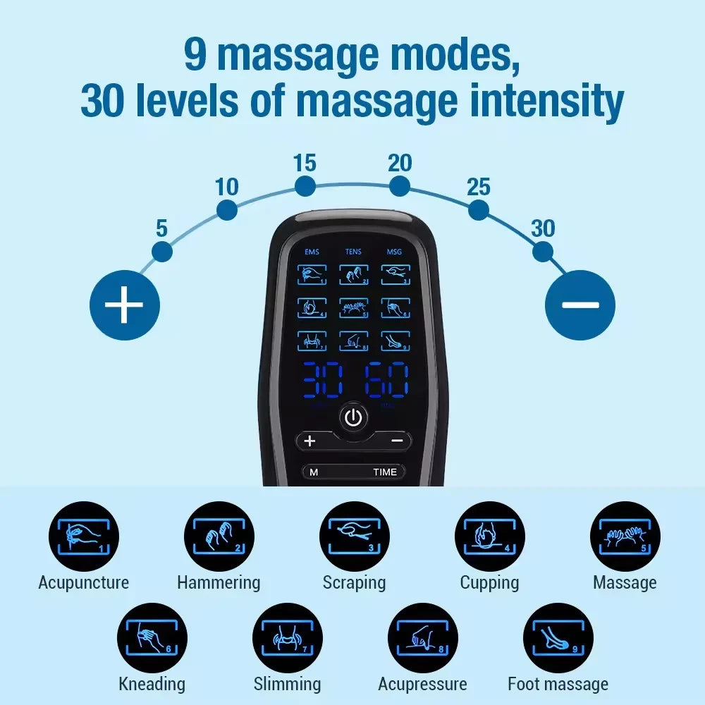 TENS Machine – Pain Relief & Muscle Recovery Device Rechargeable Portable Physio Massager