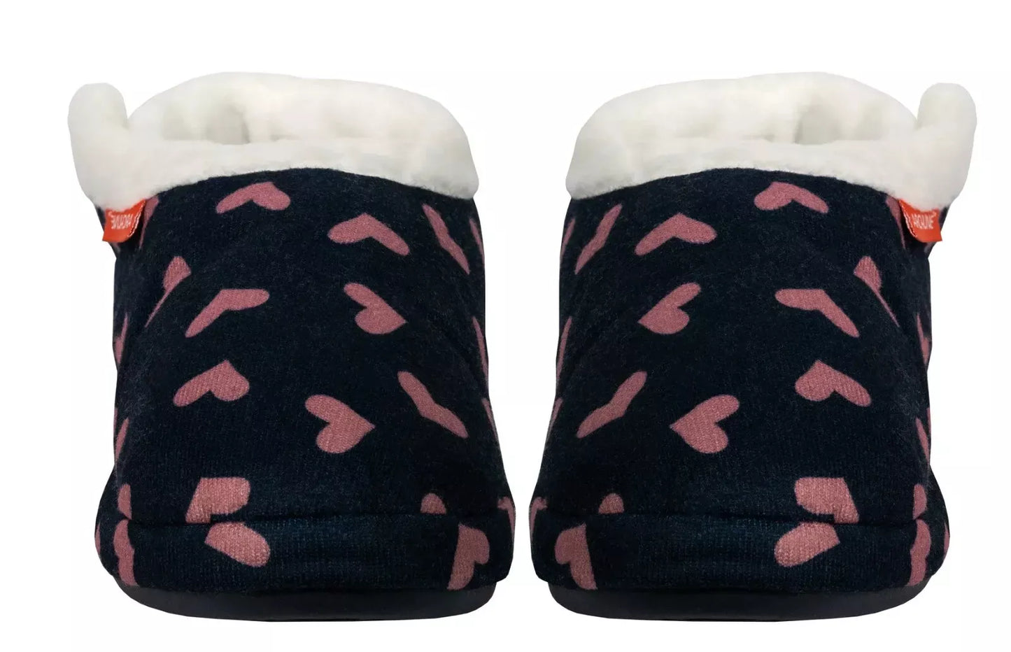 Archline Orthotic Slippers - Closed Navy with Hearts