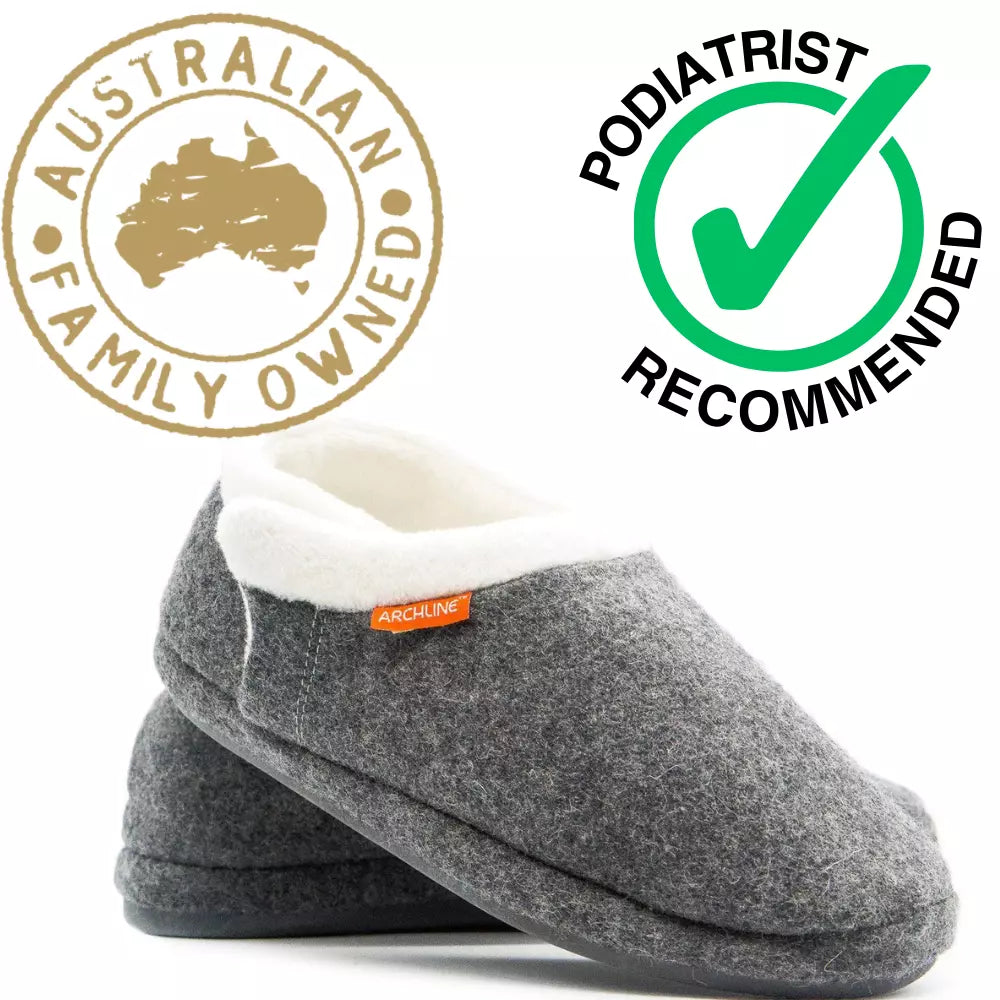 Archline Orthotic Slippers - Closed Grey