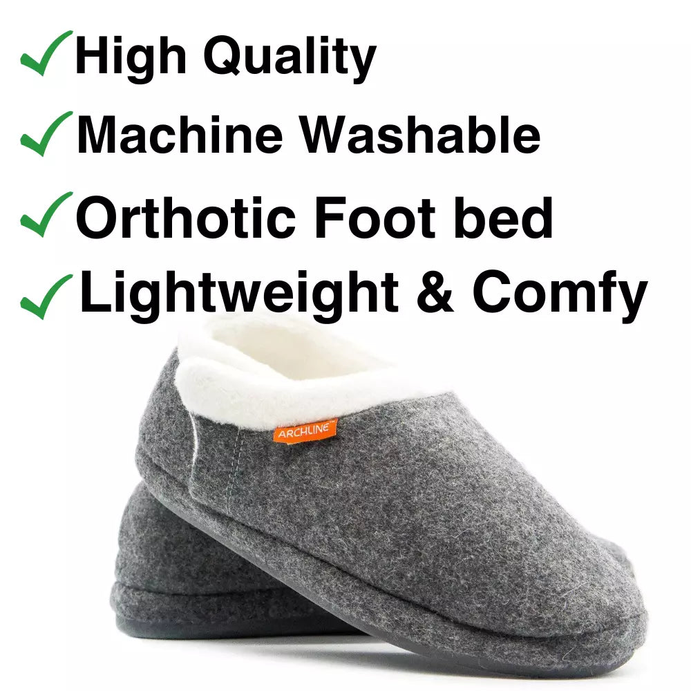 Archline Orthotic Slippers - Closed Grey