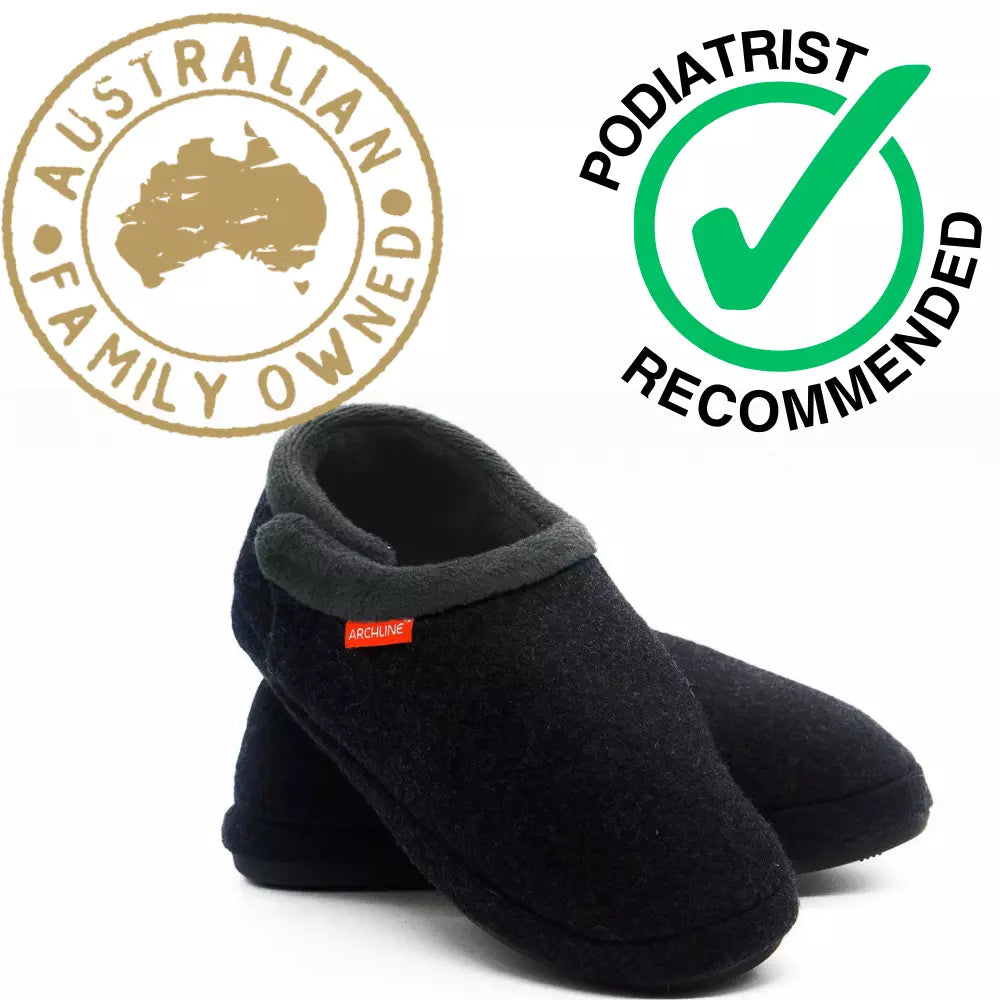Archline Orthotic Slippers - Closed Charcoal