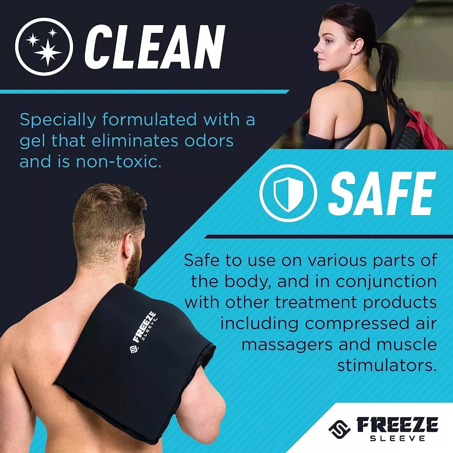 Freeze Sleeve Flat Pack - Hot & Cold Therapy Portable Gel Ice Pack Pain Relief
