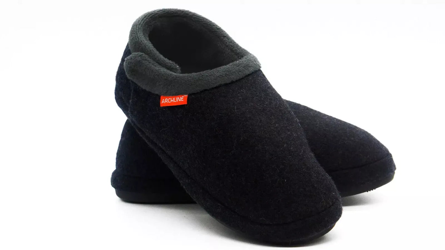 Archline Orthotic Slippers - Closed Charcoal