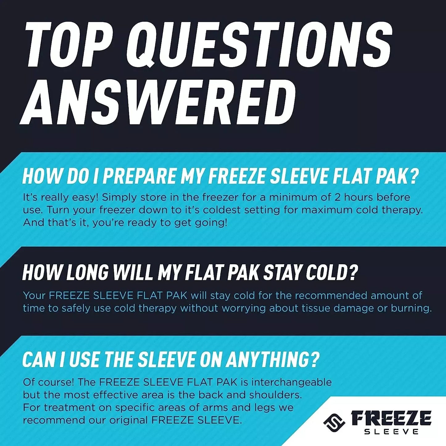 Freeze Sleeve Flat Pack - Hot & Cold Therapy Portable Gel Ice Pack Pain Relief