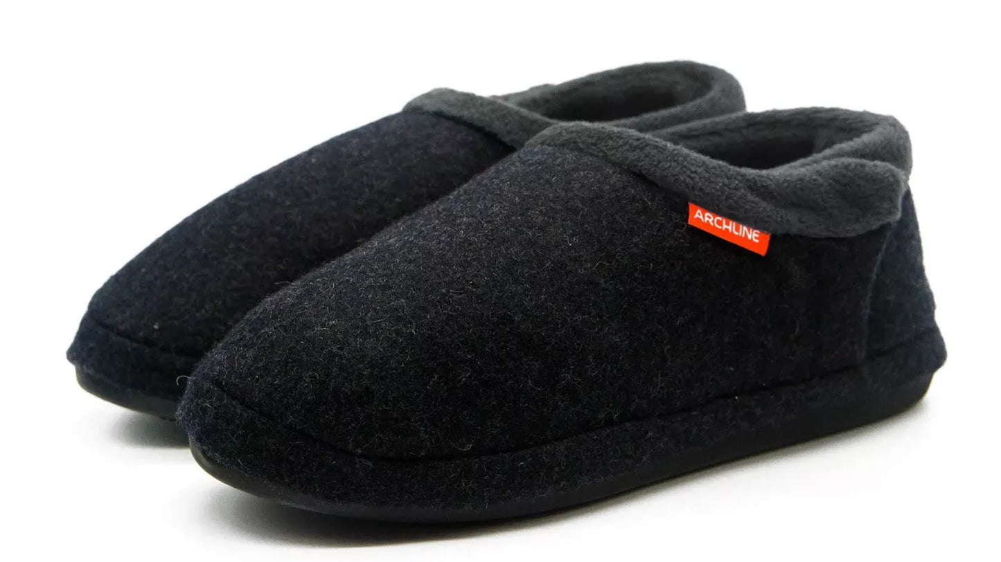 Archline Orthotic Slippers - Closed Charcoal