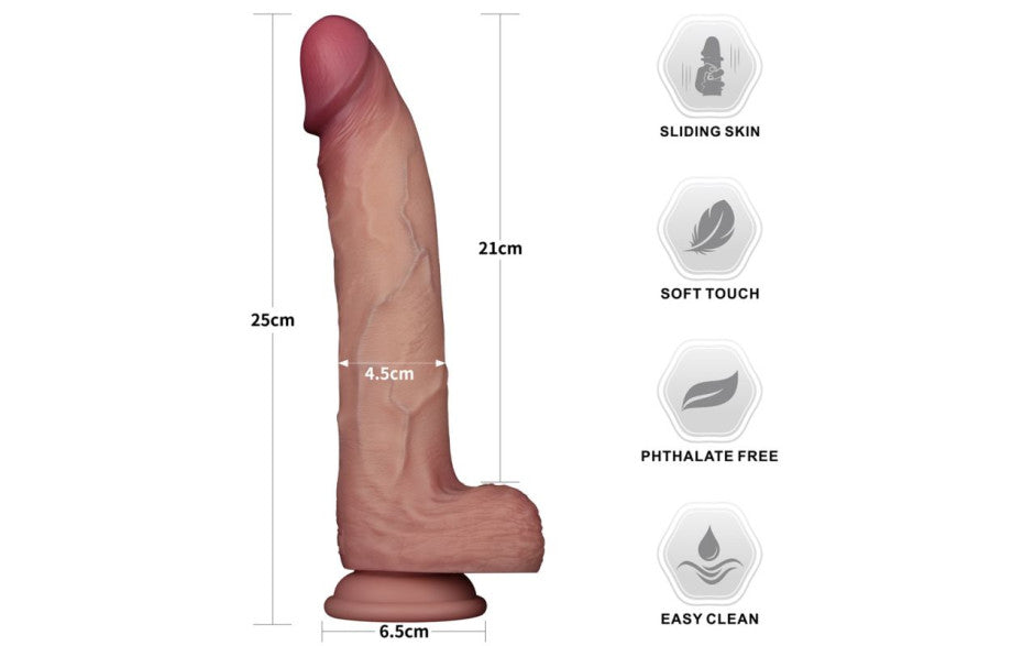 Sliding Skin Pro Dual Layer Silicone Dong 10in