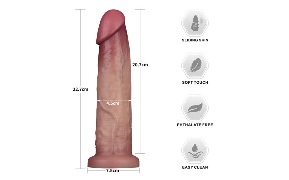 Sliding Skin Pro Dual Layer Silicone Dong 9in