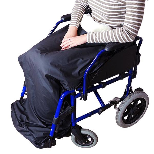 Wheelchair Thermal Poncho with Hood - Fleece-Lined Winter Leg and Body Warmer