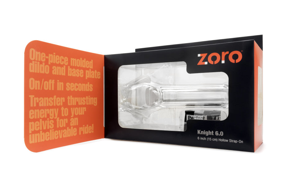 Zoro Knight 6in Hollow Shaft Clear Strap On