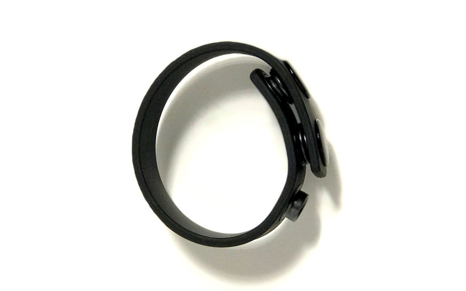 Boneyard Silicone Cock Strap - 3 Snap Ring - Black