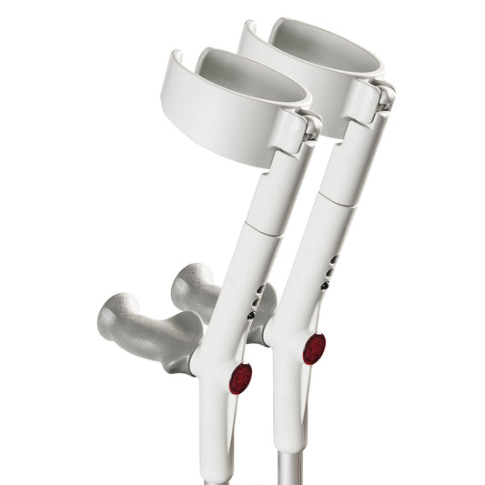 Rebotec Safe-In-Anatom-Soft Forearm Crutches with Safety Cuff & Hinge, Lightweight & Adjustable