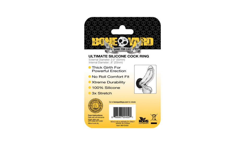 Ultimate Silicone Cock Ring Black