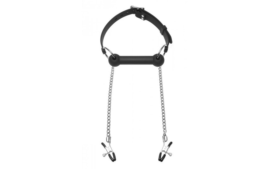 Equine Silicone Bit Gag With Nipple Clamps