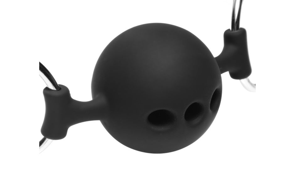 Hinder Breathable Silicone Ball Gag With Nipple Clamps