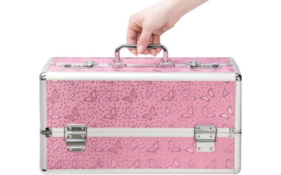 Lockable Large Vibrator Case Pink