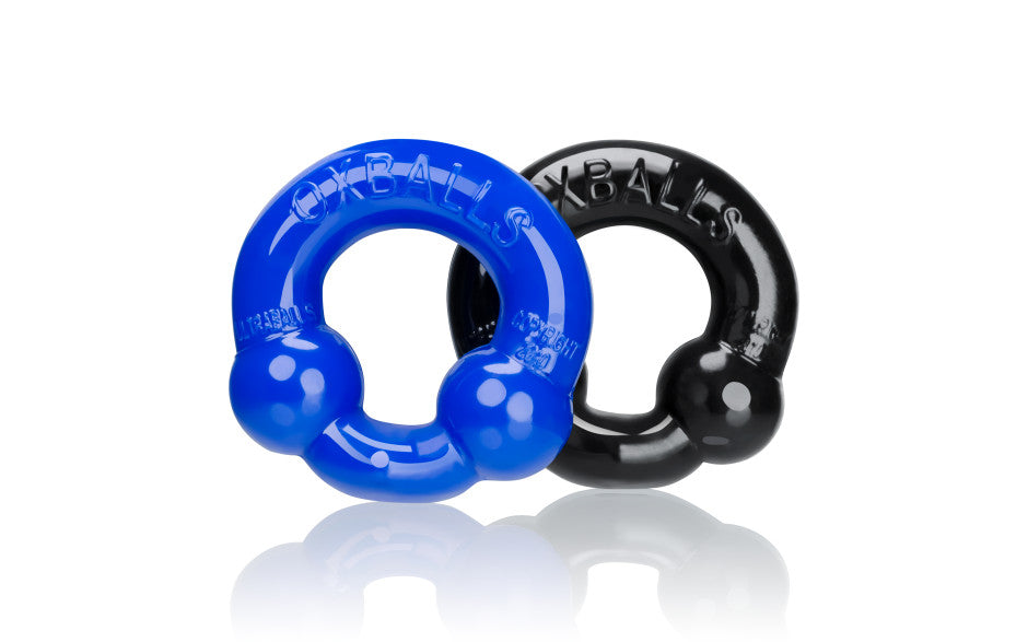 Ultraballs 2 Pk Cockring Black And Pool Blue