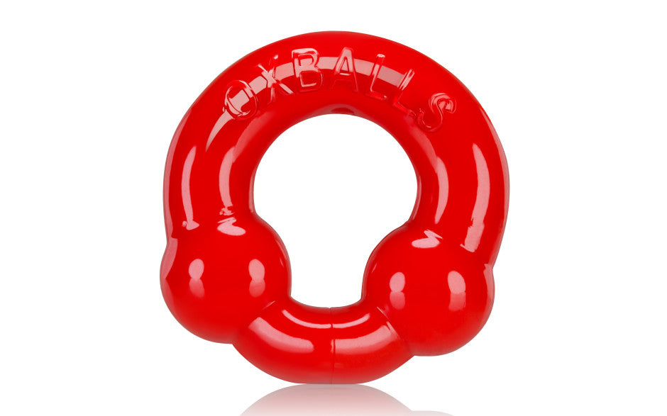 Ultraballs 2 Pk Cockring Steel And Red