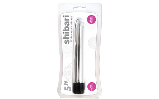 Shibari 10X Pulsations Vibrator 5in Silver