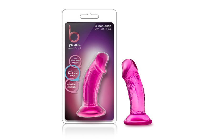 B Yours Sweet N Small Dildo with Suction Cup 4in Pink