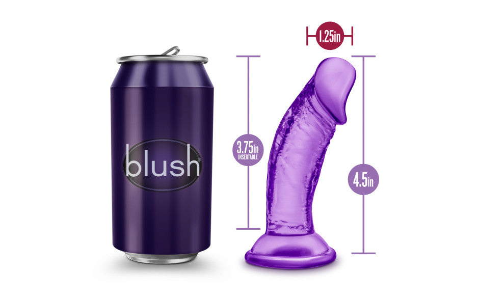 B Yours Sweet N Small  Dildo with Suction Cup 4in Purple