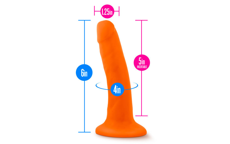 Neo Dual Density Cock 6in Neon Orange