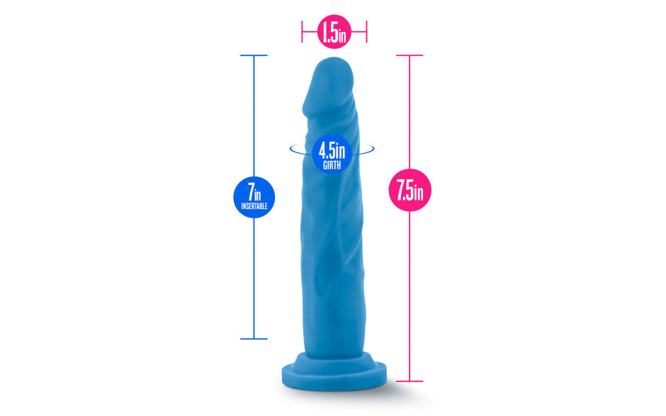 Neo Dual Density Cock 7.5in Neon Blue