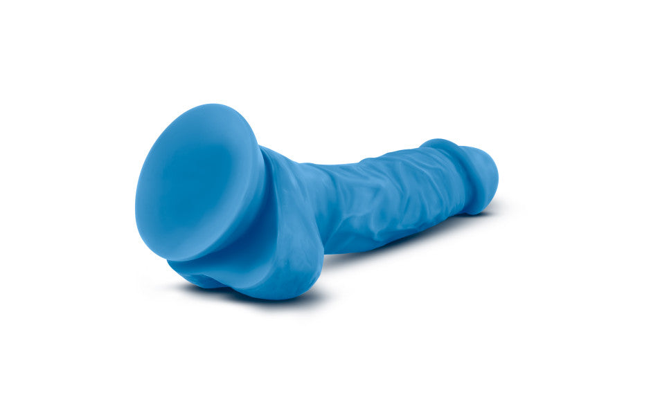 Neo Dual Density Cock With Balls 7in Neon Blue