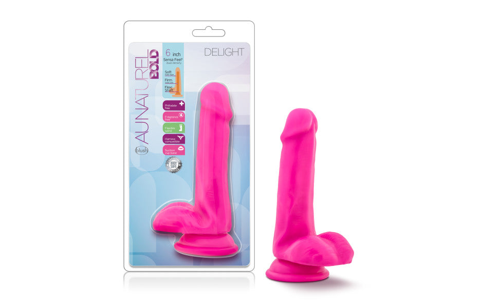 Au Naturel Bold Delight 6in Dildo Pink