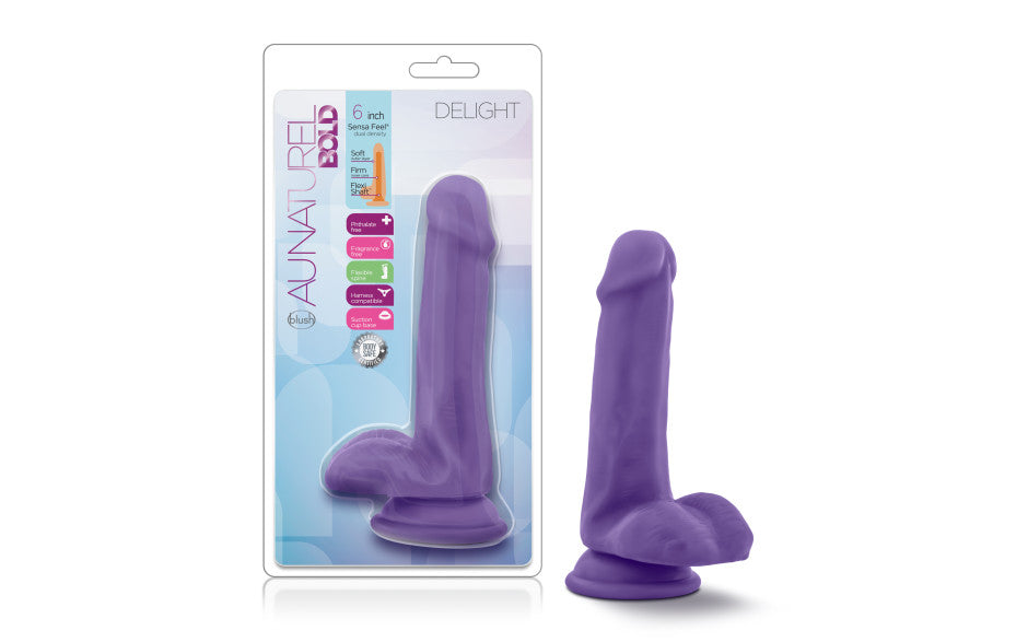 Au Naturel Bold Delight 6in Dildo Purple