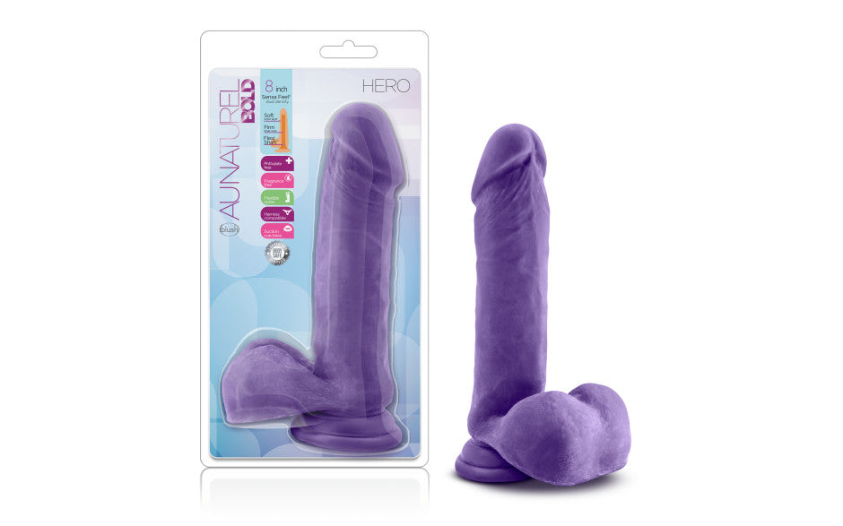 Au Naturel Bold Hero 8in Dildo Purple