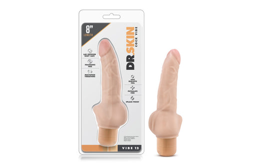 Dr Skin Cock Vibe 12 8in Vibrating Cock Beige