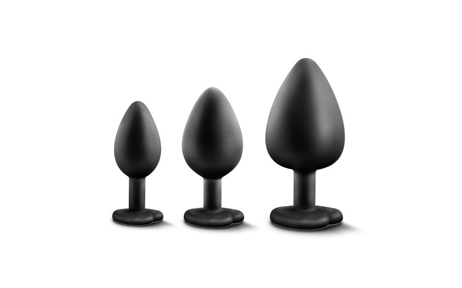 Luxe Bling Plugs Training Kit Black With Clear Gems