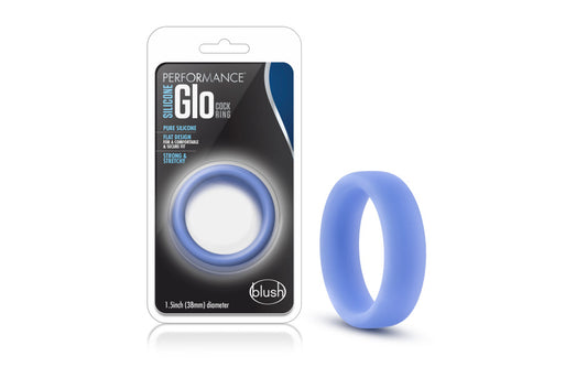 Performance Silicone Glo Cock Ring Blue Glow