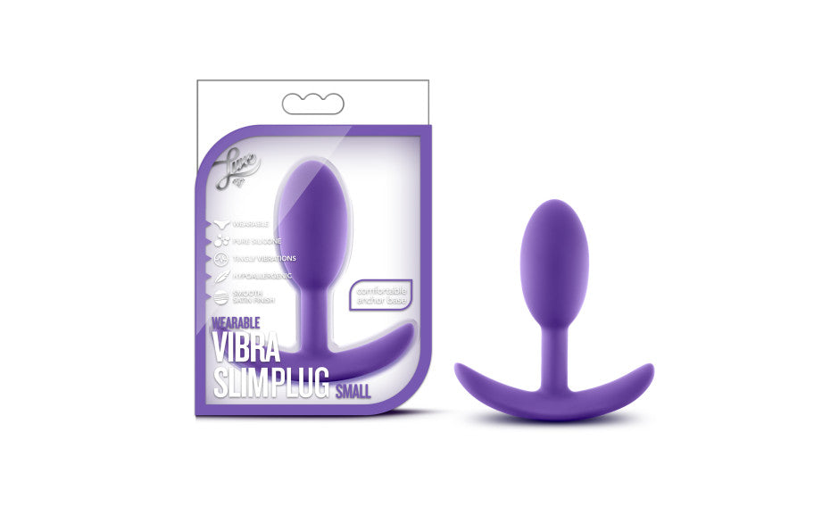Luxe Wearable Vibra Slim Plug Small Purple