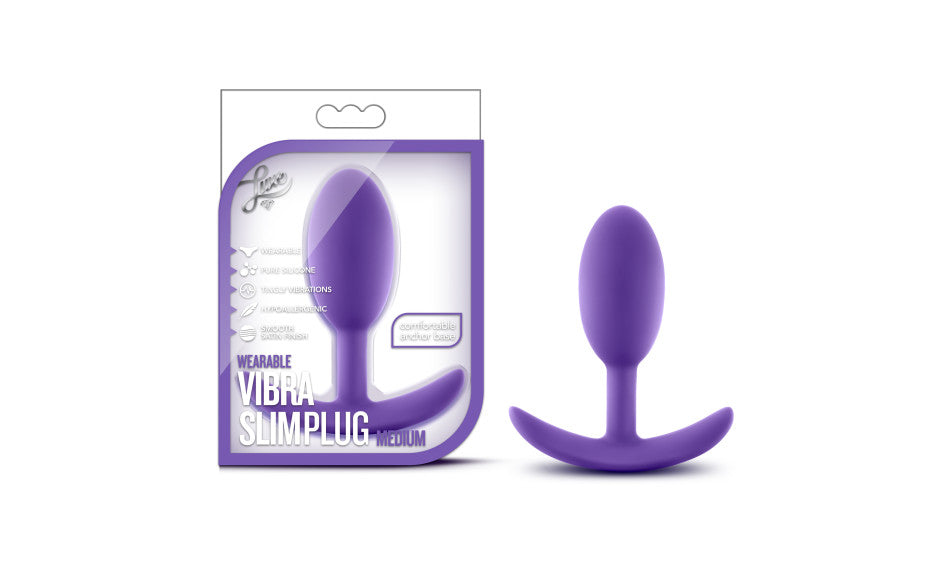 Luxe Wearable Vibra Slim Plug Medium Purple