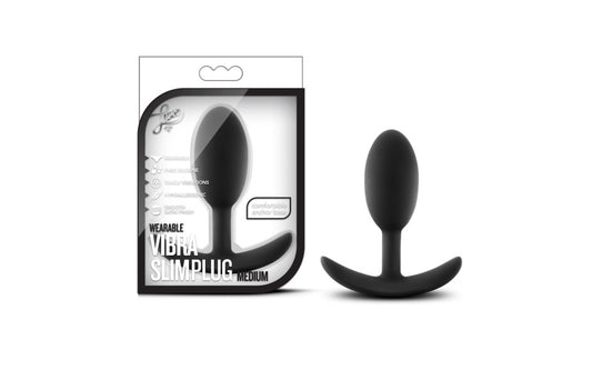 Luxe Wearable Vibra Slim Plug Medium Black