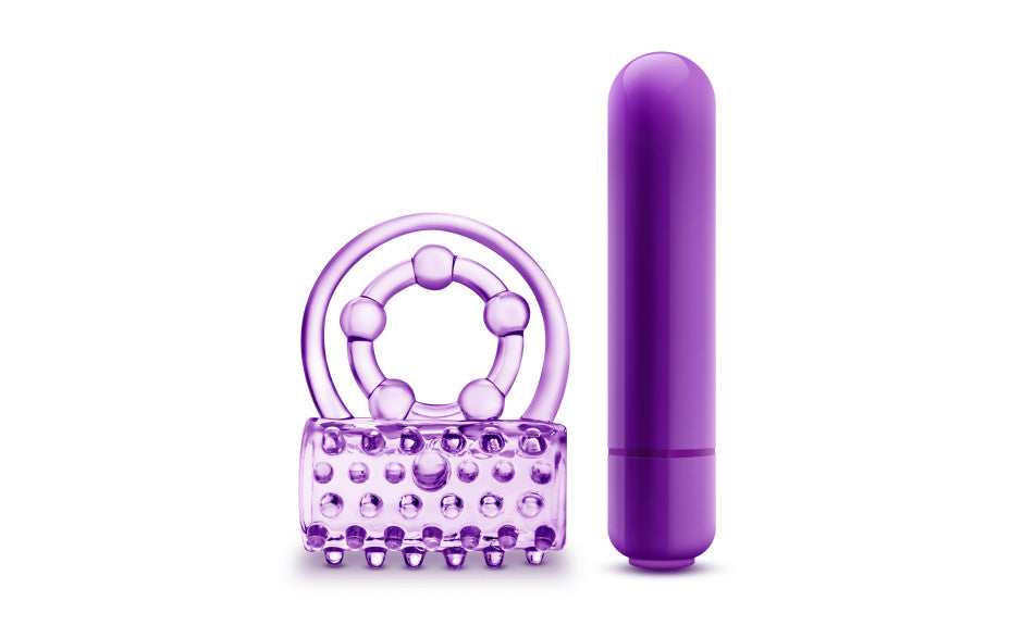 Play With Me The Player Vibrating Double Strap Cock Ring Purple