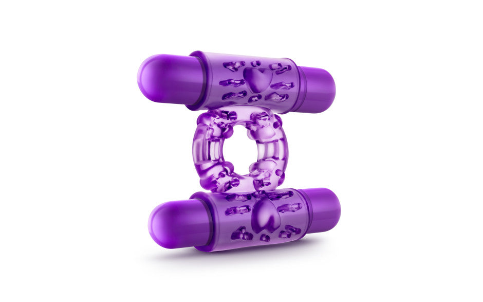 Play With Me Double Play Dual Vibrating Cock Ring Purple